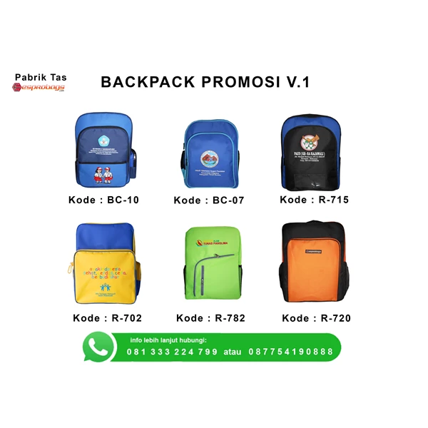 Backpack Promosi Esprobags Tas Ransel Promosi Tas Ransel Sekolah Tas Promosi