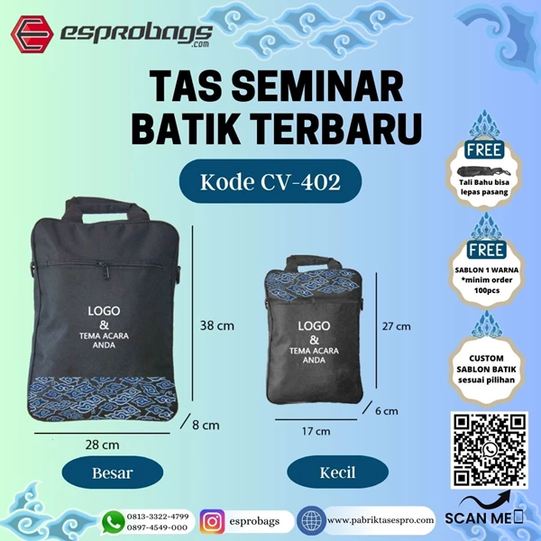 Tas Seminar Batik Terbaru Tas Seminar Kit Kode CV-402 Batik