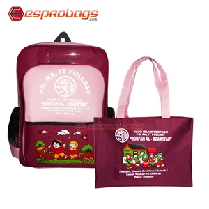 Paket Tas Ransel Anak Sekolah TK dan Tote Bag Tas Souvenir