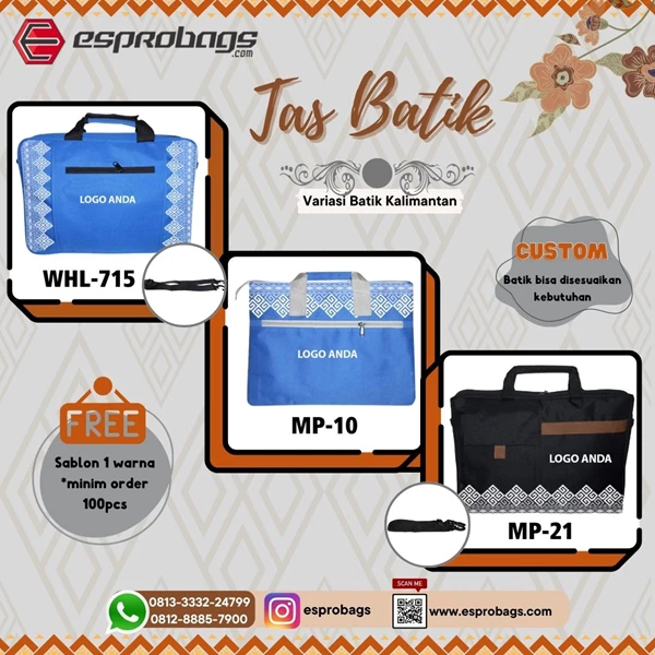 Latest Batik Bags 2024 Screenprint Batik Seminar Bags Batik Work Bags Batik Sling Bags