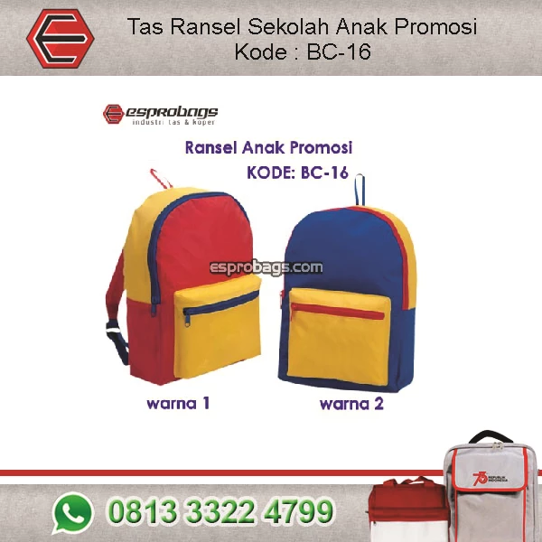 PROMOTIONAL SCHOOL BACKPACKS ESPRO BC-16