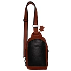 Men's Leather Sling bag MK-01 Two Tone Alloy Orange Mix Black 8inc 1