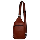 Men's Leather Sling bag MK-01 Two Tone Alloy Orange Mix Black 8inc 3