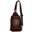 Men's Leather Sling bag MK-01 Two Tone Brown Mix Copper 8inc 3