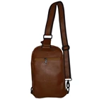 Men's Leather Sling bag MK-01 Copper Mix Brown Two Tone 8inc 3