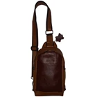 Men's Leather Sling bag MK-01 Copper Mix Brown Two Tone 8inc 1