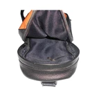 Men's Leather Sling bag MK-01 Black Two Tone Alloy Mix Orange 8inc 3