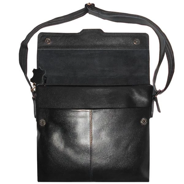 Leather Sling Bag Black - Men