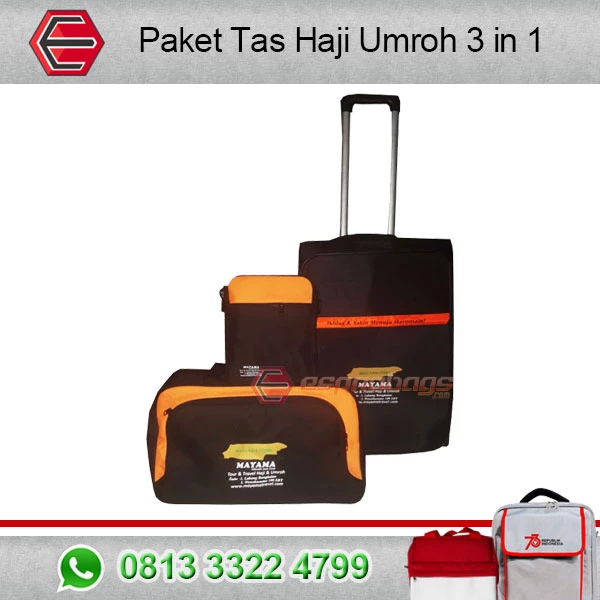 Paket Tas Haji Umroh 3 in 1 dengan 1 Kombinasi Warna