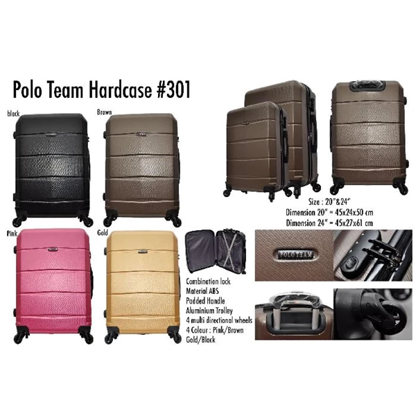 Polo Team Tas Koper Hardcase Kabin Size 24inc 301 Koper Branded