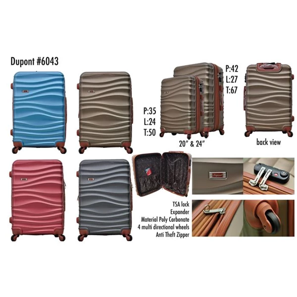 Dupont Koper Hardcase Anti Tusuk+Expander Set Size 20&24inc 6043 Koper Branded