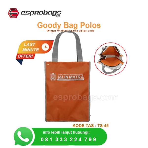 goody bag plain material of various colors